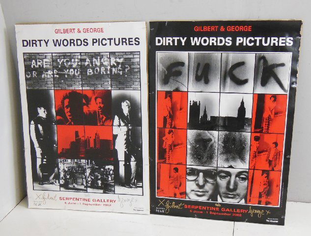2 posters by Gilbert & George Serpentine Gallery: Both signed.