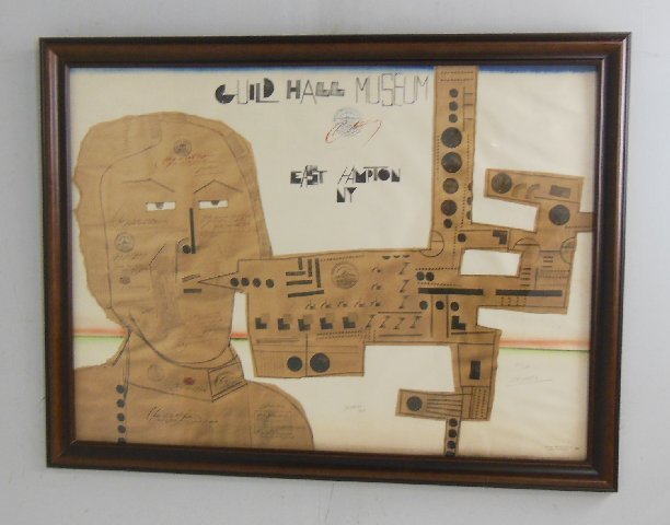 Saul Steinberg Abstract lithograph: Pencil signed lower right 32/100, Saul Steinberg 1914-1999, Image approx. 39.5" x 29.5". Lithographs inherited from Edward Wilson who worked at Guild Hall in East Hampton in the 1970's.