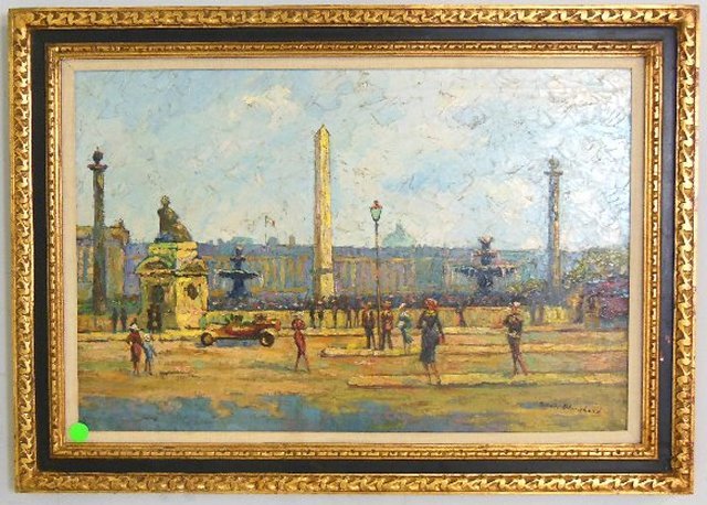Anton Blanchard oil painting "Rome Scene": Signed, on canvas. Approx. 31.5" x 43.25" W.