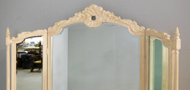 Off white tri-fold vanity with stool - 3