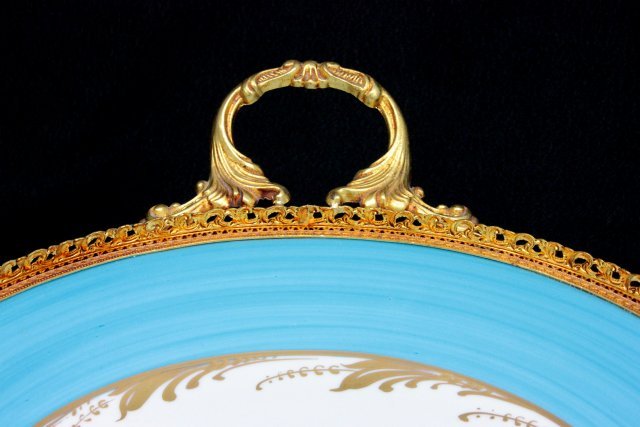 Bronze mounted handpainted porcelain centerpiece - 3