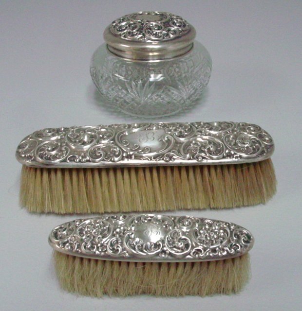 5 piece sterling silver vanity set - 5