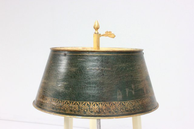 Pair bronze, tole & porcelain bouilette lamps - 3
