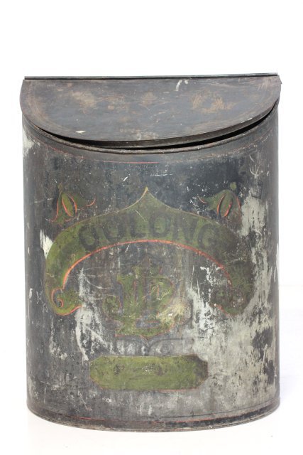Tin coal bin: As is. Approx. 36" H. From the Chateau des Thon, which originally was built and located outside of Dijon, France in the early 18th century.