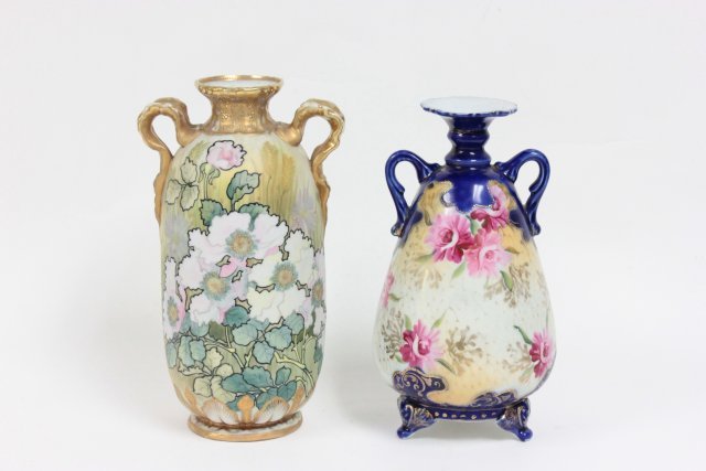 2 Nippon vases: Approx. 9.5" & 10" H.