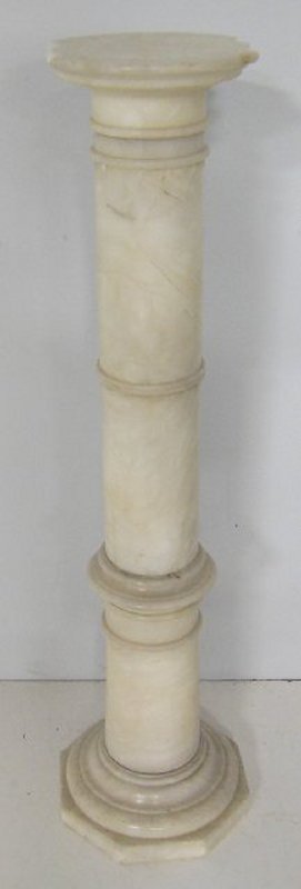 Alabaster pedestal: Top as is. Approx. 40" H.