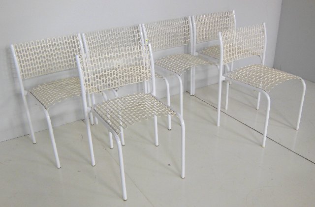 6 chairs by David Rowland: Thornet tubular, moderne.