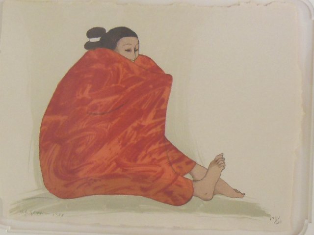 R.C. Gorman lithograph 1988: "Yossi-Bah" 172/200, Rudolph Carl Gorman (1932-2005). Image approx. 19" x 26", 33" x 40" with frame.