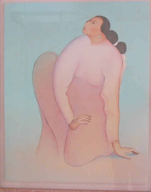R.C. Gorman lithograph 1987: "Marisa", 122/325, Rudolph Carl Gorman (1932-2005). Image approx. 29" x 37", 43" x 35" with frame.