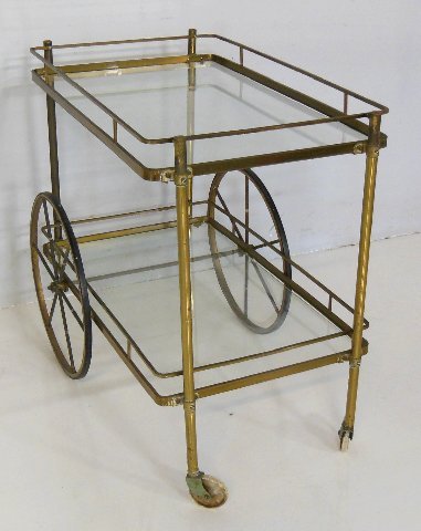 Brass tea cart: Tea cart approx. 29" H.