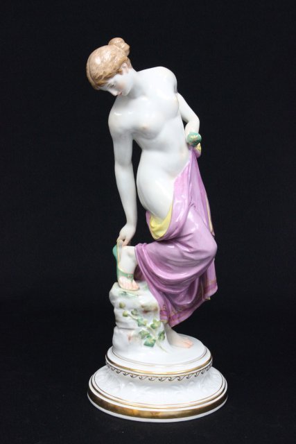 19th c. Meissen porcelain depicting "Psyche": Blue cross sword mark on back. Approx. 14.75" H. The property of a NYC gentleman's 20 year collection. Possible professional restorations.