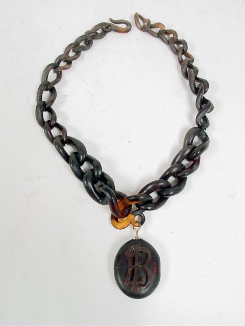 Tortoise shell link locket: Mariner made at sea, 19th c.