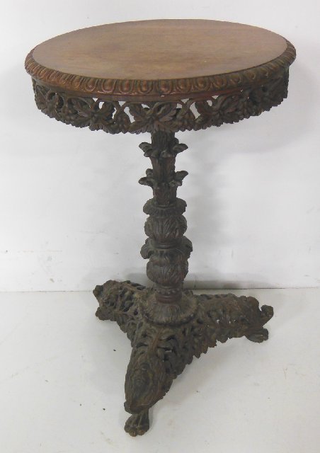 Rosewood Burmese Tilt Top Table: Rosewood burmese tilt top table