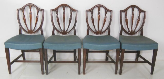 4 Sheraton Mahogany Chairs: Collection from Estate of Chalmers Benedict Wood, Foreign Service Officer & Ambassador to New Zealand.