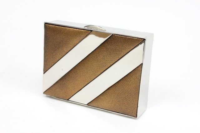 Judith Lieber leather & chrome evening bag: From Brooklyn, NY estate.