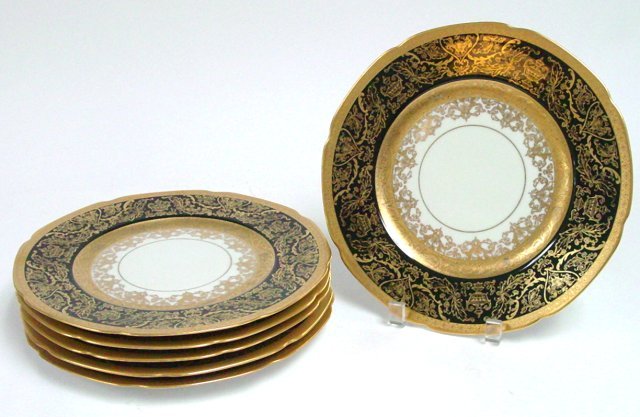 6 Pickard Royal Bavarian Hutschenreuther plates: Selb - Bavaria, 10 1/2" diameter