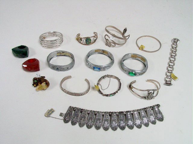 Sterling silver, V. Napier & Italian bracelets: Approx. 12 pieces. From the estate of Anita Stern, owner of This-N-That antiques store, NYC.
