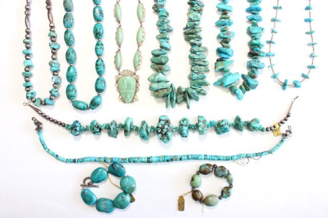 Sterling silver & natural turquoise jewelry: Approx. 8 pieces. From the estate of Anita Stern, owner of This-N-That antiques store, NYC.