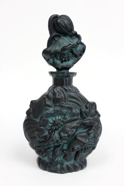 Marcasite Czech crystal perfume bottle: With floral motif. From the estate of Anita Stern, owner of This-N-That antiques store, NYC.