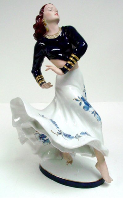 Royal Dux depicting "Flamenco Dancer": Approx. 24" H. From the Estate of Anita Stern
