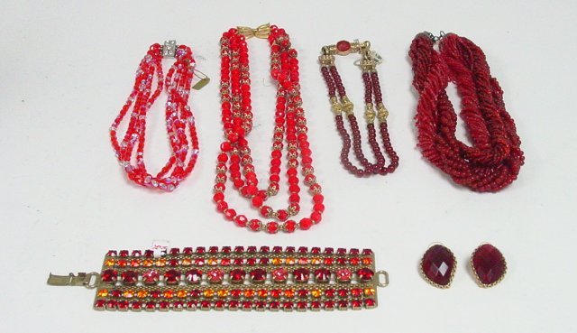 Carnelian necklaces and earrings: Approx. 5 pieces including pieces by Manouk, Frangos and some Czechoslovakian. czechoslovakia