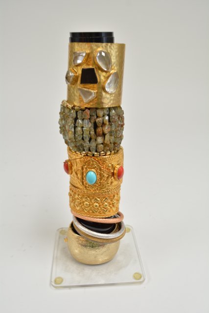 Vintage faux Cartier and gold tone bracelets: Approx. 6 bracelets including pieces by Kenneth J Lane and Clara studios. From the estate of Anita Stern, owner of This-N-That antiques store, NYC.