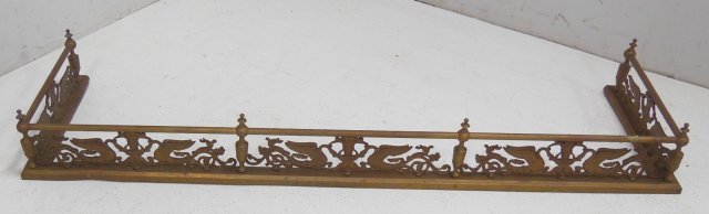 Brass fire fender, swans: 6"H x 48"W From the estate of Chris Peckham