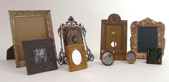 Italian & Indian silver plated beaded brass frames: Approx. 9 frames, From the estate of Anita Stern, owner of This-N-That antiques store, NYC.