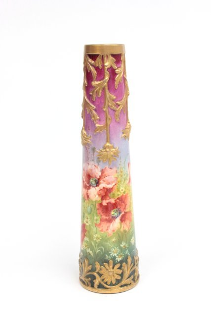 Royal Bonn signed "Floral" vase: Approx. 14" H.