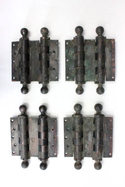 Set of 4 19th century bronze hinges: 11" H. (From the Estate of Chris Peckham)