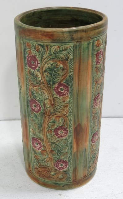 Weller umbrella stand: Flemish patter. Good condition. Approx. 22" H.