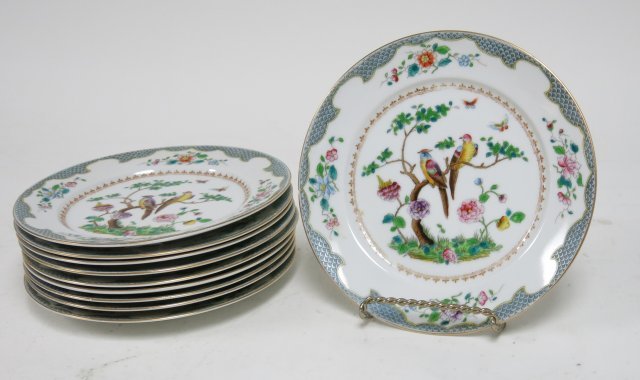 10 Nippon plates: "Birds, Trees & Butterflies". Approx. 8.75" D. Good condition.