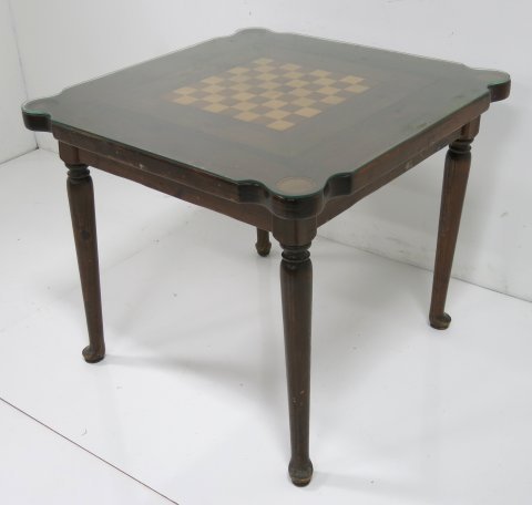 Card table: Approx. 30" H x 34" W. From a Westfield, NJ home. Good condition.