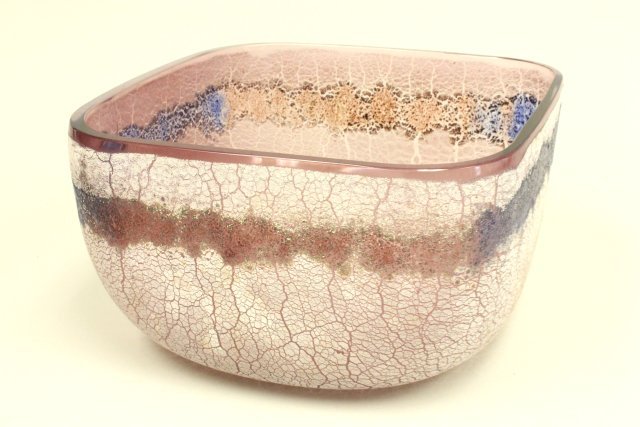 Alfredo Barbini "Scavo" glass bowl: Signed Barbini Murano. Ca. 1960. Approx. 5.5" H x 10" W. Good condition.