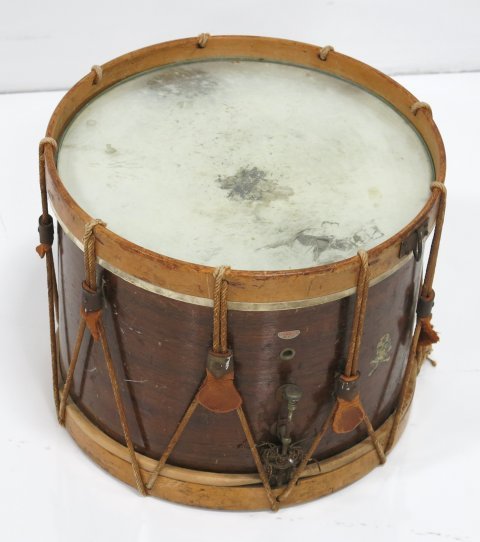 Walking drum: Approx. 12" H x 16" Diam. Provenance, Nathan & Janet Appleman Commission Ocean, NJ 1956. Worn.