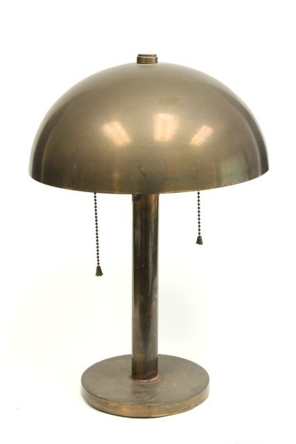 Modern brass "Mushroom" lamp ca. 1970: Approx. 16" H. Provenance, Nathan & Janet Appleman Commission Ocean, NJ 1956. Finish oxidized.