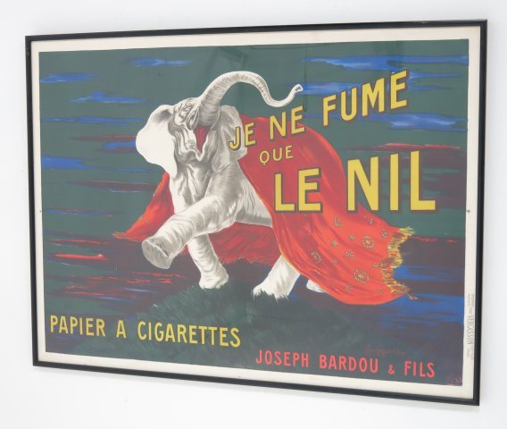 Vercasson, "Je Ne Fume Que Le Nil": Poster. French. Printed, Vercasson. Approx. 43" x 60" sight, 47" x 64" framed.