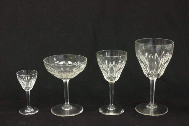 71 piece crystal Stemware set: Including: 18 water glasses, 18 wine glasses, 15 cocktail glasses and 20 champagne glasses.