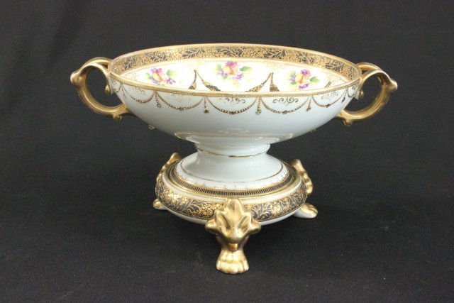 Nippon fruit bowl on stand: 7"H x 12" W-handle to handle good condition