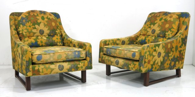Harvey Probber & Jack Lenore pair of armchairs: Circa 1960. Approx. 31" H x 28 1/2" W x 34" D. (.31)