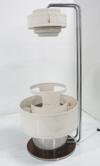 Italian floor lamp with bar: Circa 1970. Approx. 76" H. Scratches & wear.