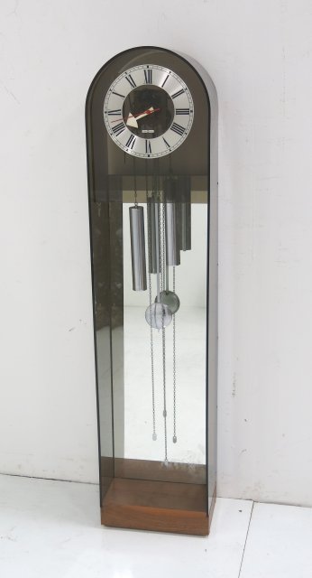 George Nelson grandfather clock: Approx. 55" H x 13" W x 9" D.