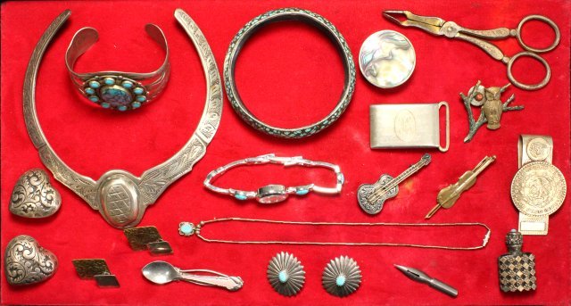 Lot of costume jewelry: Including Sterling Silver and turquoise, Mexican and Nine West watch.
