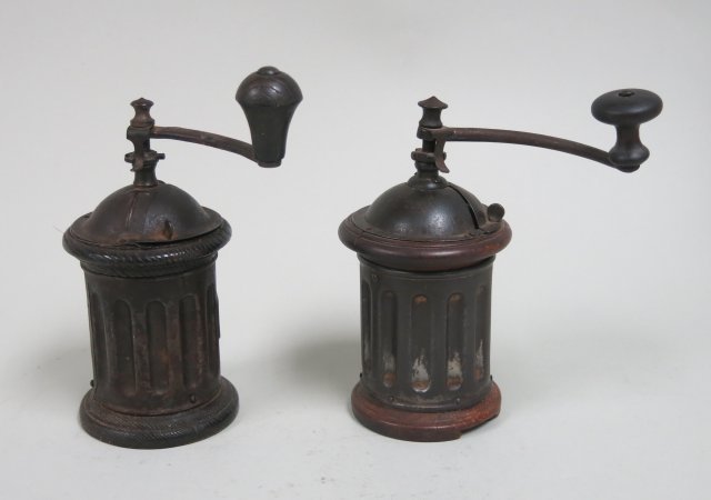 2 Victorian Pepper Mills: F & B. Approx. 8"H.