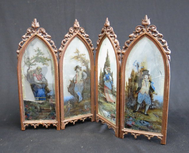 Reverse glass 4 panel table screen (1 of 5)