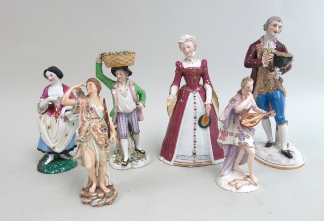 Six German & French porcelain figurines (1 of 7)