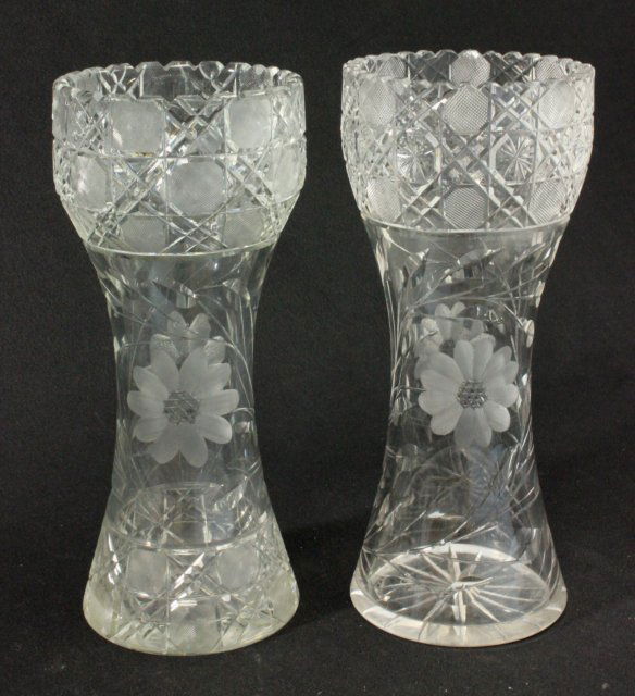 Pair of cut glass vases (1 of 7)