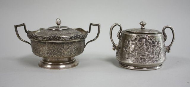 Two Persian Silver Covered Bowls (1 of 7)