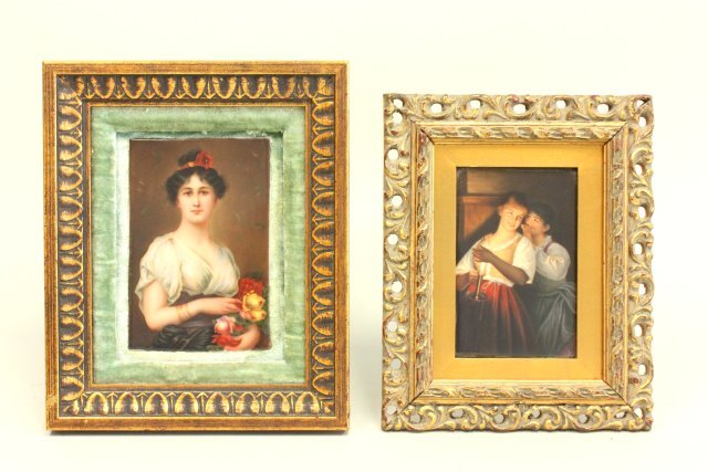 Two Hand Painted Porcelain Plaques-1 KPM (1 of 6)