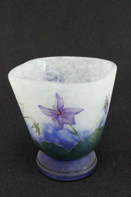 Daum Nancy Art Glass Vase Purple Flower (1 of 5)